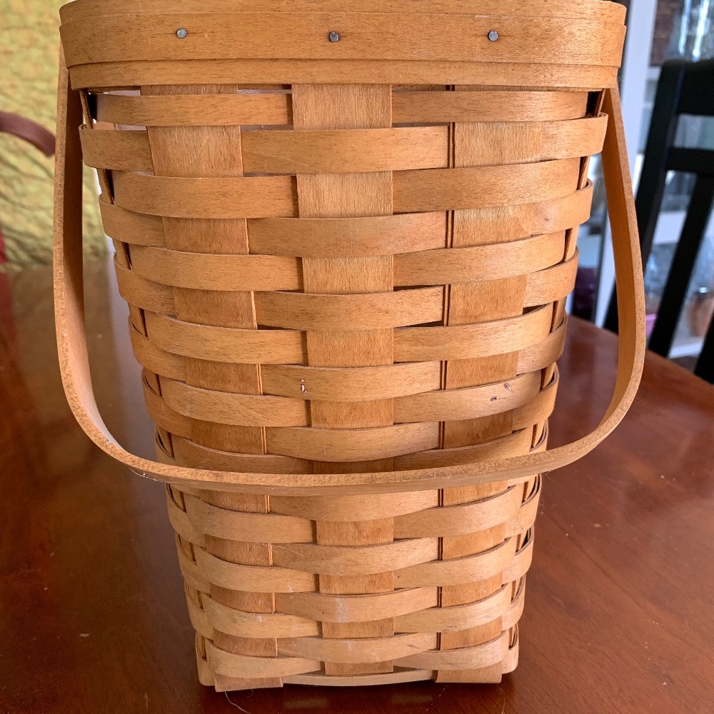 1994 Longaberger Magazine Basket with Plastic Protector 15.5" x 8" x 11" Vintage